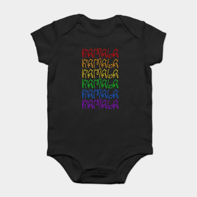 KAMALA in cute cat letters font, rainbow colors Baby Bodysuit by Luxinda